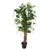 Vistárie strom deluxe - přírodní kmen, bílá 150cm