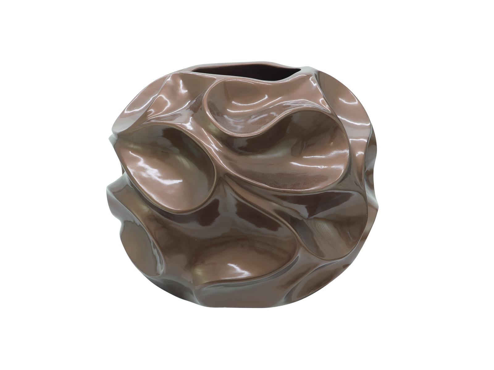 Designový květináč BUBBLE-35, hnědý