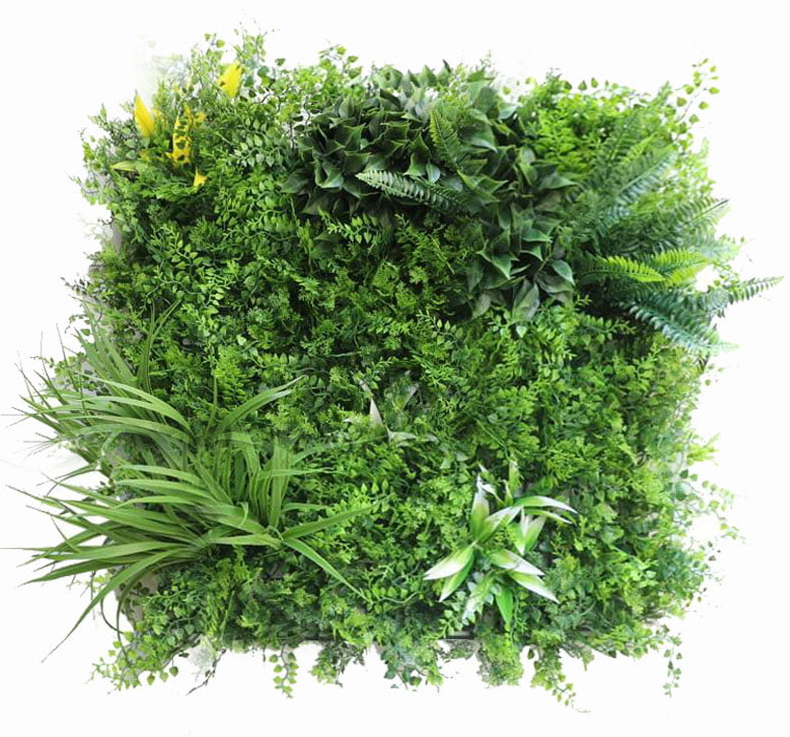 Umělá živá zelená stěna Flora MIX, 50 x 50cm, plocha 0,25m2
