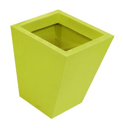 Květináč ze skleněných vláken, žlutý, čtvercový, 45 cm