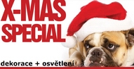 vánoční dekorace a osvětlení